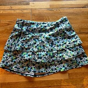 Athleta Girl Swing Skort Blue Floral M 8/10
